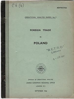 Foreign Trade in Poland (Operational Analysis Papers. no. 7.)