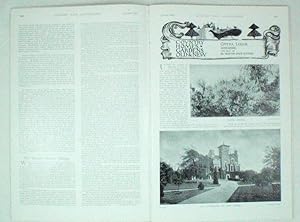 Original Issue of Country Life Magazine Dated July 2nd 1898 with a Main Feature on Cintra Lodge i...