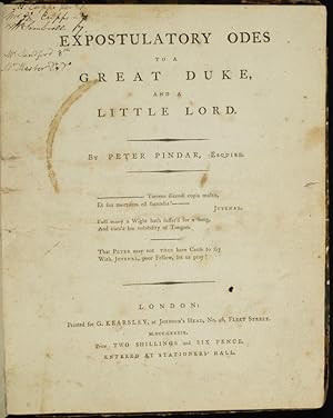 Expostulatory Odes to a Great Duke, and a Little Lord