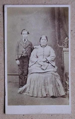 Carte De Visite Photograph. Portrait of a Mother & Son.