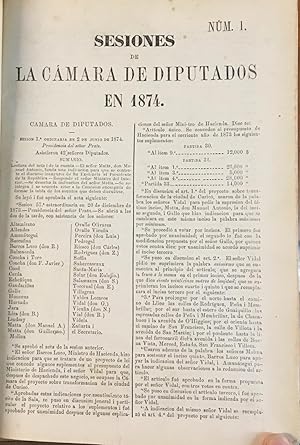 Sesiones de Congreso - Sesiones De La Camara De Diputados en 1874 Num 1 and Num 2, Sesiones De La...