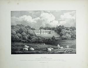 A Fine Original Antique Lithograph By G. F. Prosser Illustrating Nork, the Seat of Right Hon. Lor...