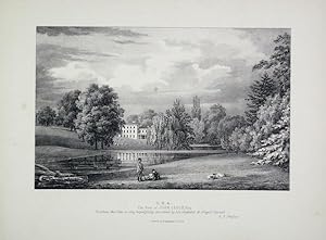 A Fine Original Antique Lithograph By G. F. Prosser Illustrating Lea in Surrey, the Seat of John ...