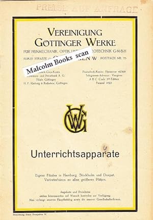 Vereinigung Gottinger Werke Unterrichtsapparate (Trade catalogue of scientific and industrial ins...