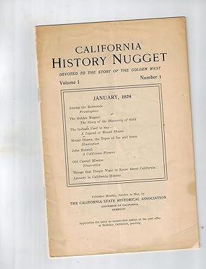 California History Nugget, Vol. 1, No.1, January, 1924
