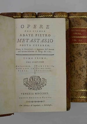 Opere& Giusta le Correzioni, e Aggiunte dell'Autore nell'ultima Edizione di Parigi del 1780.