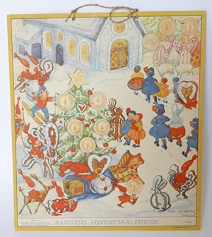 Barnens adventskalender (för 1948). Utgives av Sveriges Flickors Scoutförbund.