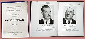 Notices et portraits, 1ère législature, 1959.