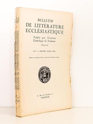 Bulletin de Littérature Ecclésiastique , Tome LV , Année 1954 ( Lot de 4 num., année complète) : ...