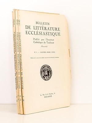 Bulletin de Littérature Ecclésiastique , Tome LII, Année 1951 ( Lot de 4 num., année complète) : ...