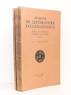 Bulletin de Littérature Ecclésiastique , Tome XXXIX , Année 1938 ( Lot de 4 num., année complète)...