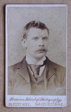 Carte De Visite Photograph: Portrait of a Young Man with a Moustache.