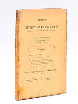 Bulletin de Littérature Ecclésiastique publié par l'Institut Catholique de Toulouse (Année 1928 C...