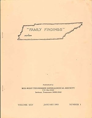FAMILY FINDINGS Volume XXV January - October 1993 Numbers 1-4