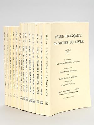 Revue Française d'Histoire du Livre. Année 1988 à 1994 (7 Années Complètes - Tomes XVIII à XXIV -...
