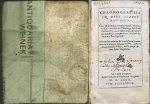 Chronographia: In Dvos Libros Distincta. Prior est de Rebus veteris Populi, Auctore Gilb. Genebra...