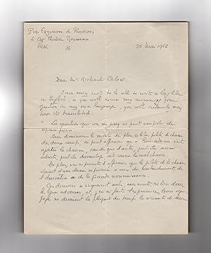 Pierre de Cazenove, Count de Pradines - French World War I Ace - ALS (Autograph Letter Signed)