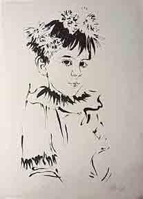 Boy with Flowers in Hair.
