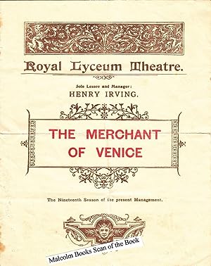 The Merchant of Venice: Original Theatre Programme Performed at Royal Lyceum Theatre March 1898