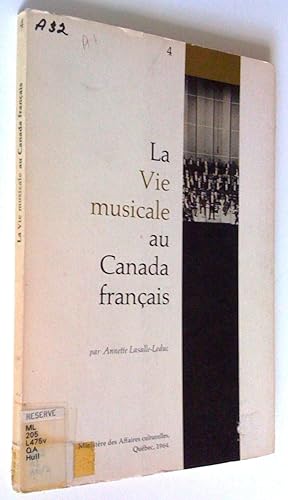 La vie musicale au Canada français