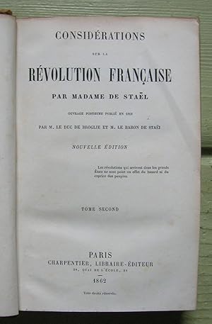Considerations sur la Revolution Francaise. [Tome II]