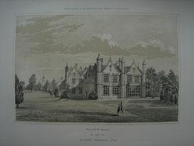 Fine Original Lithograph Illustration from the Mansions of England and Wales By Edward Twycross o...