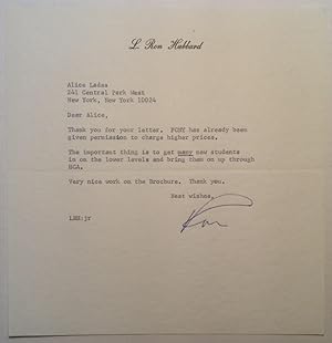 Typed Letter Signed "Ron" on personal stationery