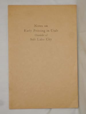 Notes on Early Printing in Utah Outside of Salt Lake City