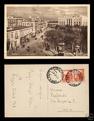 Foggia Piazza Lanza Cartolina d'epoca viaggiata 1947