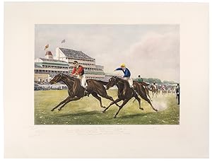 The Derby 1896. won by H.R.H. The Prince of Wales' Persimmon. J. Watts. up. Second. Mr L. de Roth...