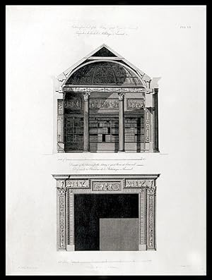 Section of one end of the Library or great Room, at Kenwood. Design of the Chimney for the Librar...