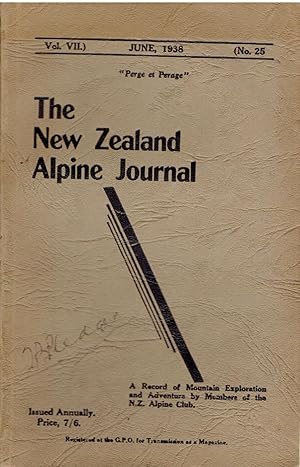 The New Zealand Alpine Journal. Vol VII. June 1938. No 25.
