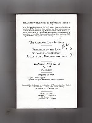 Tentative Draft No. 3 for Principles of the Law of Family Dissolution: Analysis and Recommendatio...