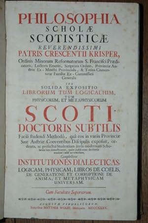 Philosophia scholae scotisticae / Solida expositio librorum tum logicalium, physicorum, et metaph...