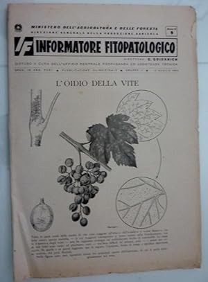 "Ministero dell'Agricoltura e delle Foreste L'INFORMATORE FITOPATOLOGICO - 18 Maggio 1952 - L'OID...