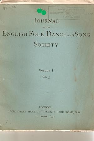 Journal of the English Folk Dance and Song Society; Volume 1 No 3