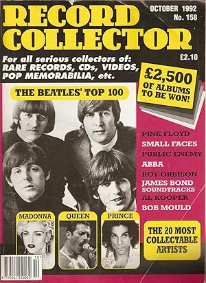 Record Collector October 1992-The Beatles Top 100,Pink Floyd,Abba, Madonna, Queen,10 PAGES JAMES ...