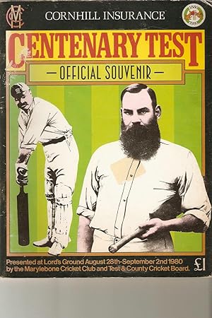 Cornhill Insurance Centenary Test Official Souvenir PLUS Cornhill Test. Fifth Test England v Aust...