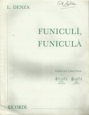 FUNICULI, FUNICULA (A Neopolitan Melody) Song in F and Piano