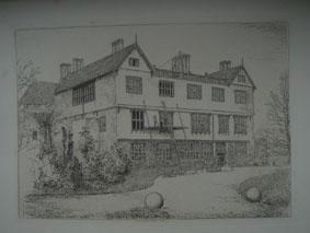 A Fine Original Antique Etching Illustrating Broughton Hall in Staffordshire. By W. Niven and Pub...