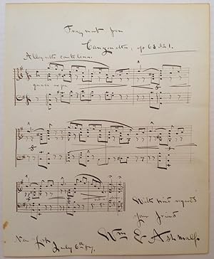 Music Manuscript Signed