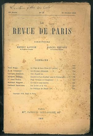La revue de Paris 1918; numeri: 20, 21, 22, 23 directeurs E. Lavisse M. Prevost