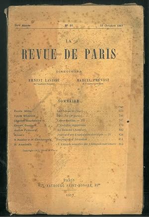 La revue de Paris 1917; numeri: 20, 21, 23 directeurs E. Lavisse M. Prevost