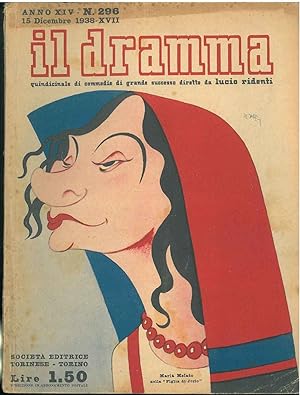 Il dramma: quindicinale di commedie di grande sucesso. 1938, n. 296 In copertina caricatura di Ma...
