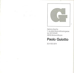 Paolo Guidotto alla Galleria Goethe di Bolzano. 1974