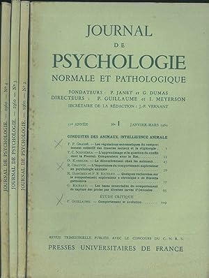 Journal de psychologie normale ed pathologique. 57° année, 1960, annata completa Fondatori: Pierr...