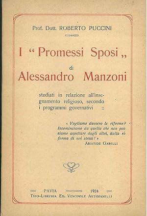 I "Promessi sposi" di Alessandro Manzoni studiati in relazione all'insegnamento religioso, second...