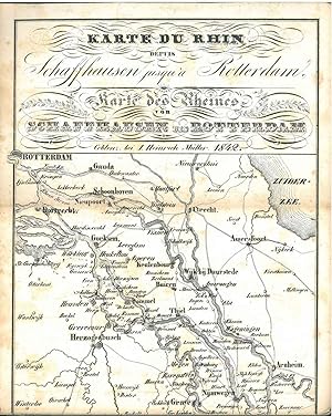 Karte du Rhin depuis Schaffhausen jusqu'a Rotterdam. Karte des Rheines von Schaffhausen bis Rotte...