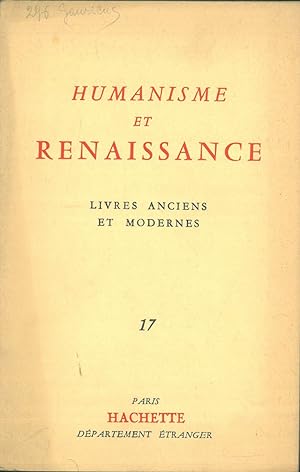 Humanisme et renaissance. Livres anciens et modernes. Catalogo 17. 688 titoli