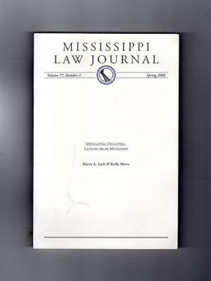 Mitigating Disasters: Lessons From Mississippi (Katrina) / Bound Excerpt Essay Article From the M...
